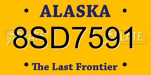 8SD7591 Alaska License Plate
