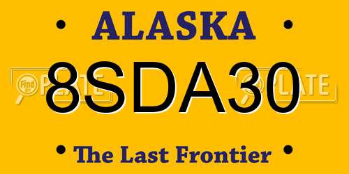 8SDA30 Alaska License Plate