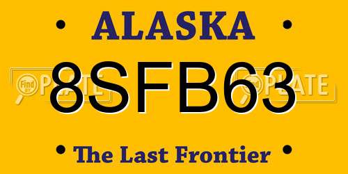 8SFB63 Alaska License Plate