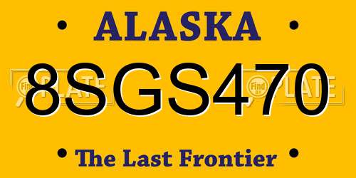 8SGS470 Alaska License Plate