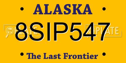 8SIP547 Alaska License Plate