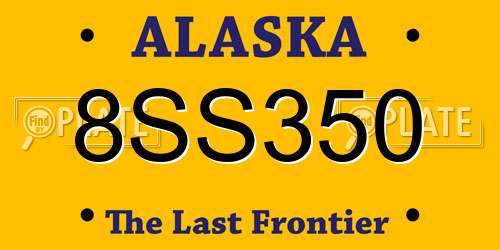 8SS350 Alaska License Plate