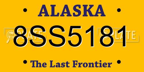 8SS5181 Alaska License Plate