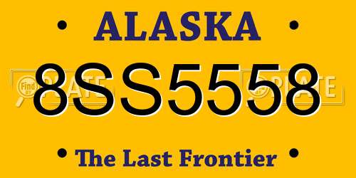 8SS5558 Alaska License Plate