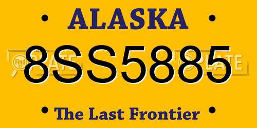 8SS5885 Alaska License Plate