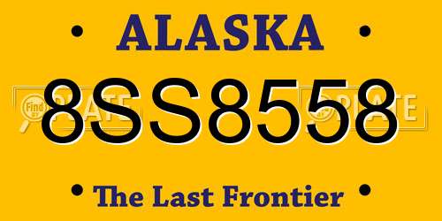 8SS8558 Alaska License Plate