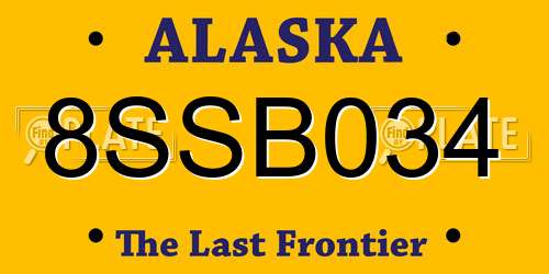8SSB034 Alaska License Plate