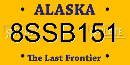 8SSB151 Alaska License Plate