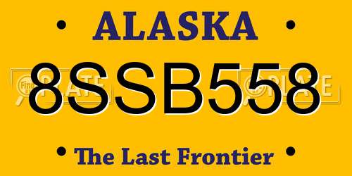 8SSB558 Alaska License Plate