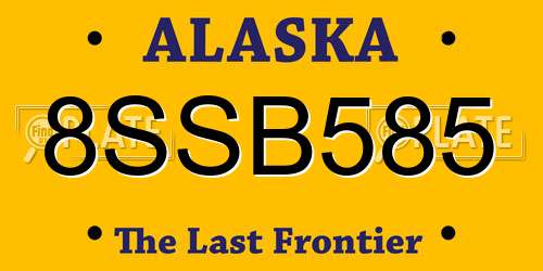 8SSB585 Alaska License Plate