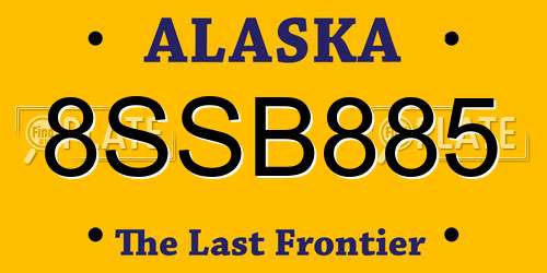 8SSB885 Alaska License Plate
