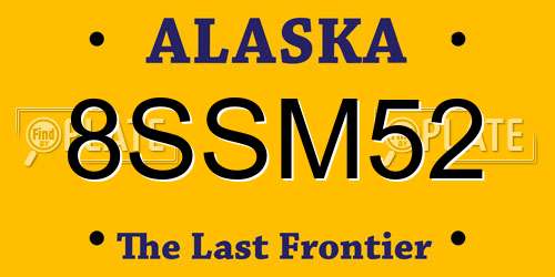 8SSM52 Alaska License Plate