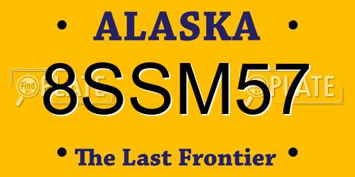 8SSM57 Alaska License Plate