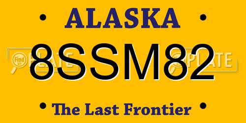 8SSM82 Alaska License Plate