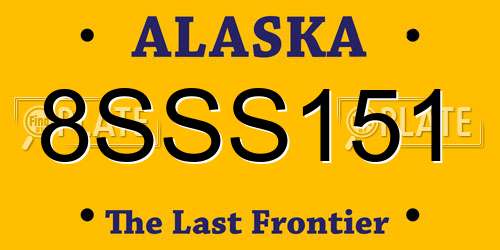 8SSS151 Alaska License Plate