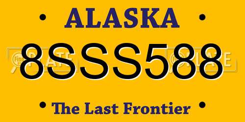 8SSS588 Alaska License Plate