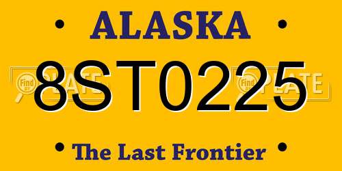 8ST0225 Alaska License Plate