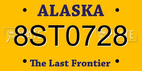 8ST0728 Alaska License Plate