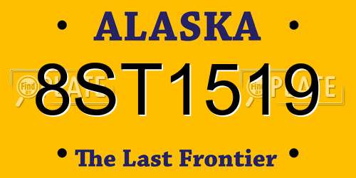 8ST1519 Alaska License Plate