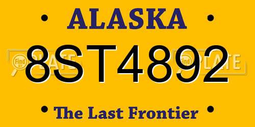 8ST4892 Alaska License Plate