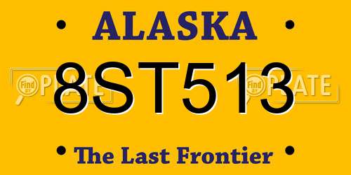 8ST513 Alaska License Plate