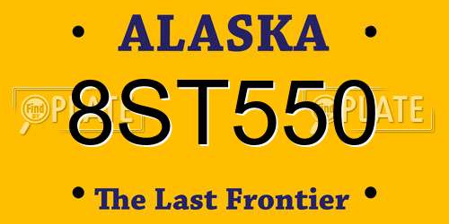 8ST550 Alaska License Plate