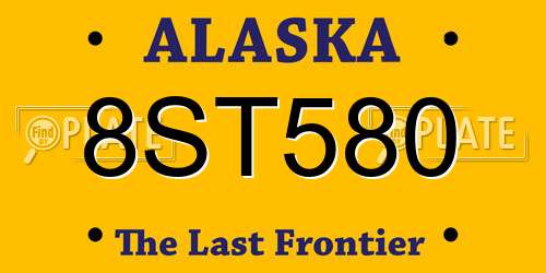 8ST580 Alaska License Plate