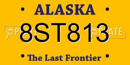 8ST813 Alaska License Plate