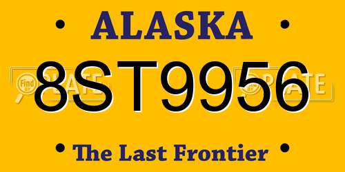 8ST9956 Alaska License Plate