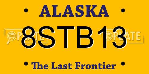 8STB13 Alaska License Plate