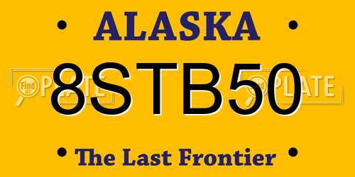 8STB50 Alaska License Plate