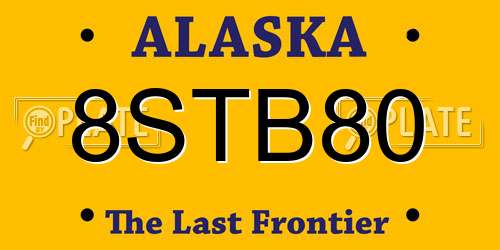 8STB80 Alaska License Plate