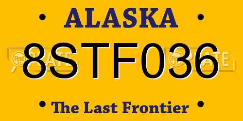 8STF036 Alaska License Plate