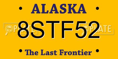 8STF52 Alaska License Plate