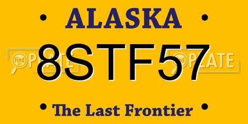 8STF57 Alaska License Plate