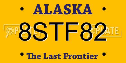 8STF82 Alaska License Plate