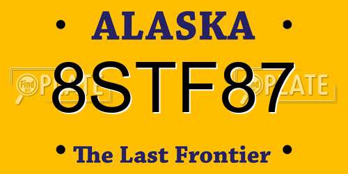 8STF87 Alaska License Plate