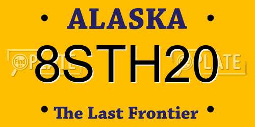 8STH20 Alaska License Plate