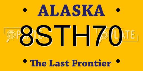 8STH70 Alaska License Plate