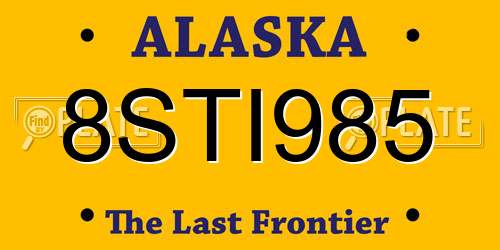 8STI985 Alaska License Plate