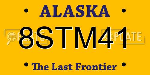 8STM41 Alaska License Plate