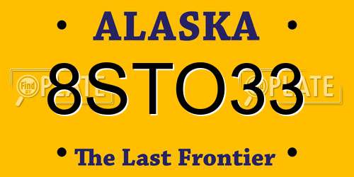 8STO33 Alaska License Plate