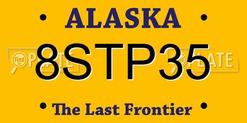 8STP35 Alaska License Plate