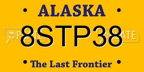 8STP38 Alaska License Plate