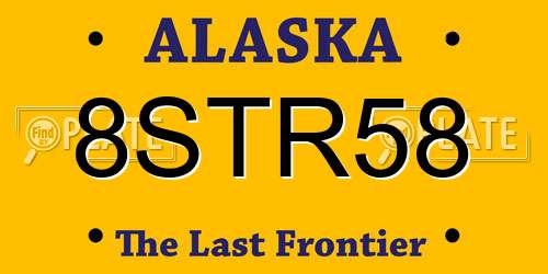 8STR58 Alaska License Plate
