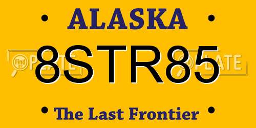 8STR85 Alaska License Plate