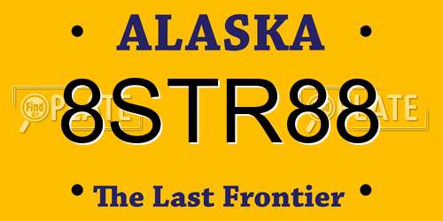 8STR88 Alaska License Plate