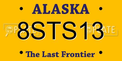 8STS13 Alaska License Plate