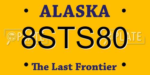 8STS80 Alaska License Plate