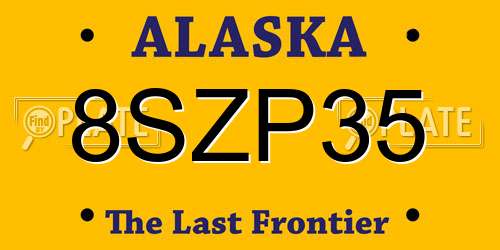 8SZP35 Alaska License Plate